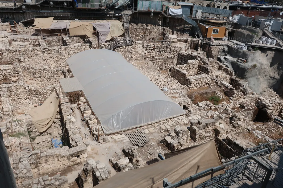 Rock-cut chambers in bedrock on the slope of the City of David