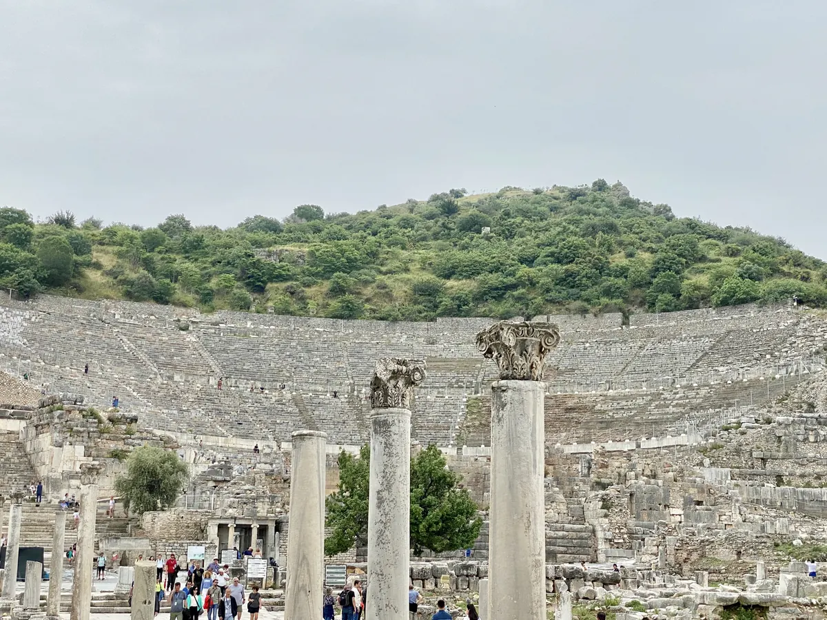 Large ancient theater built into a hillside