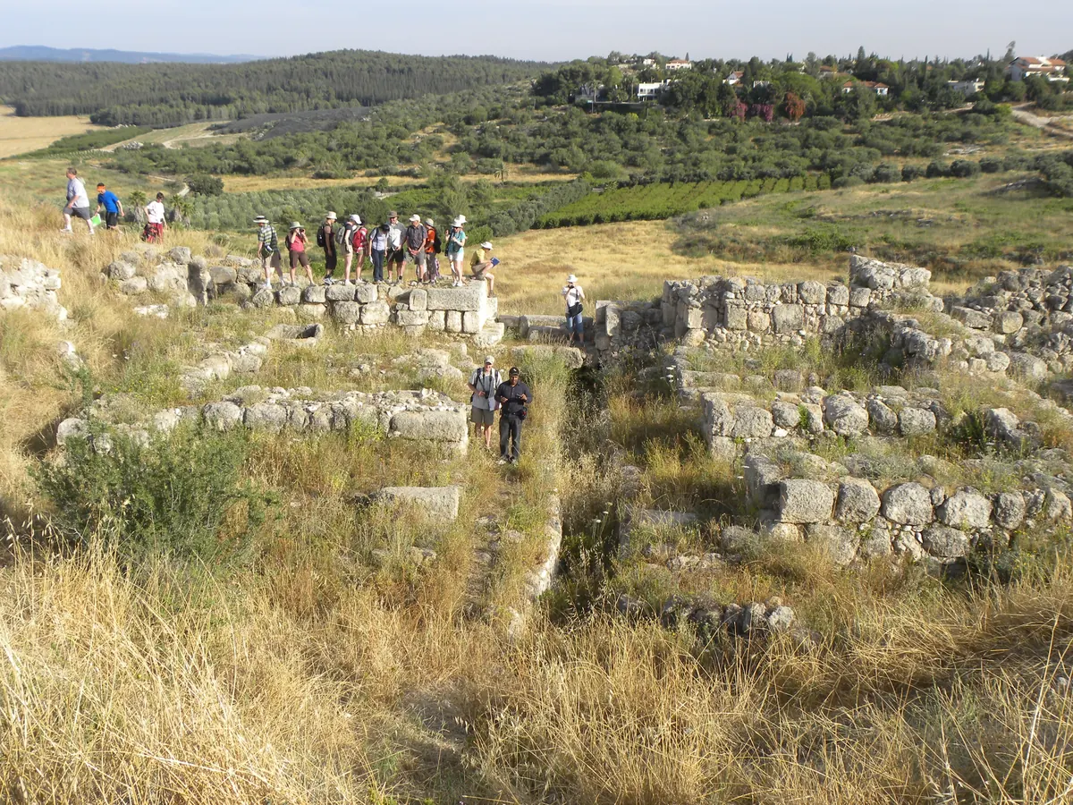 Excavated stone gate chambers on a mound