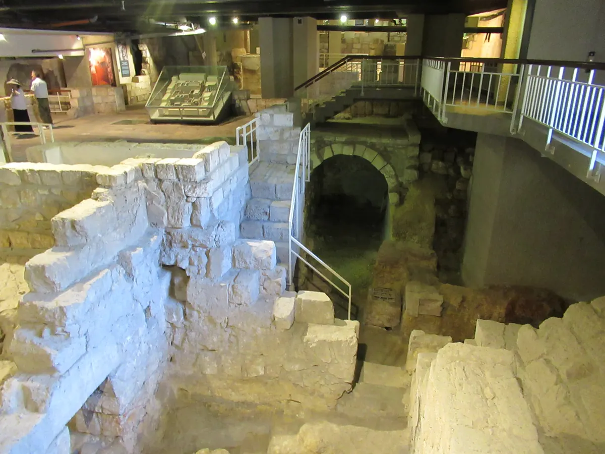Excavated mansion with mosaic floors and stepped ritual baths