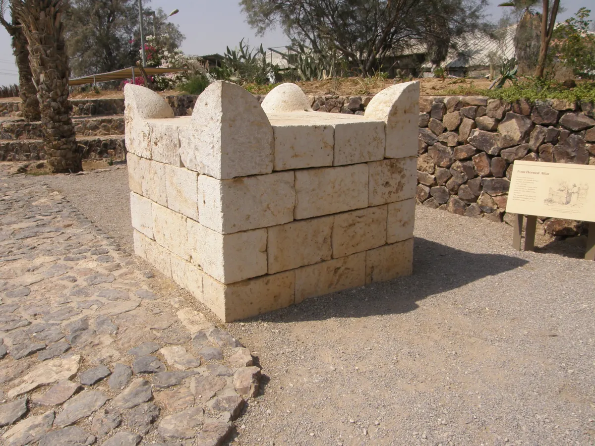 Stone foundations of a planned Iron Age town under a desert sky